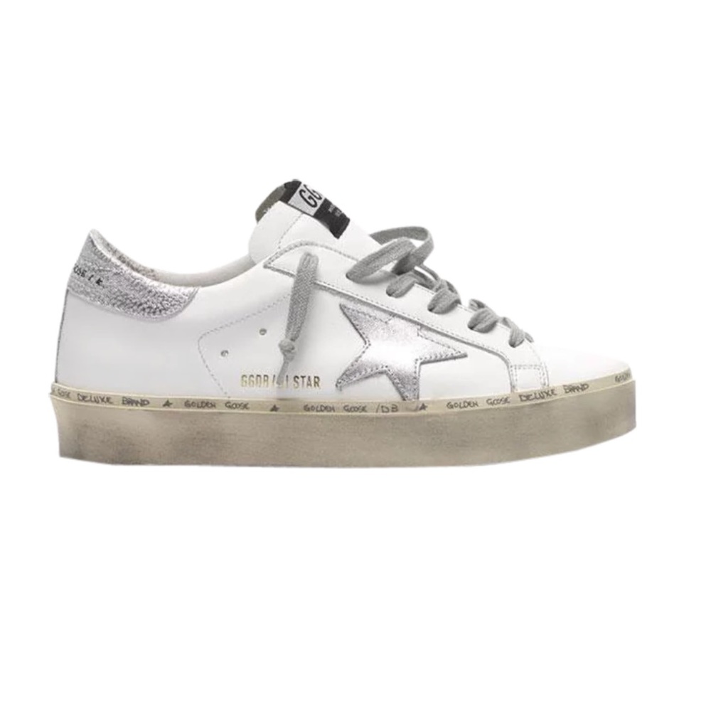 Golden Goose Wmn Hi Star White Silver